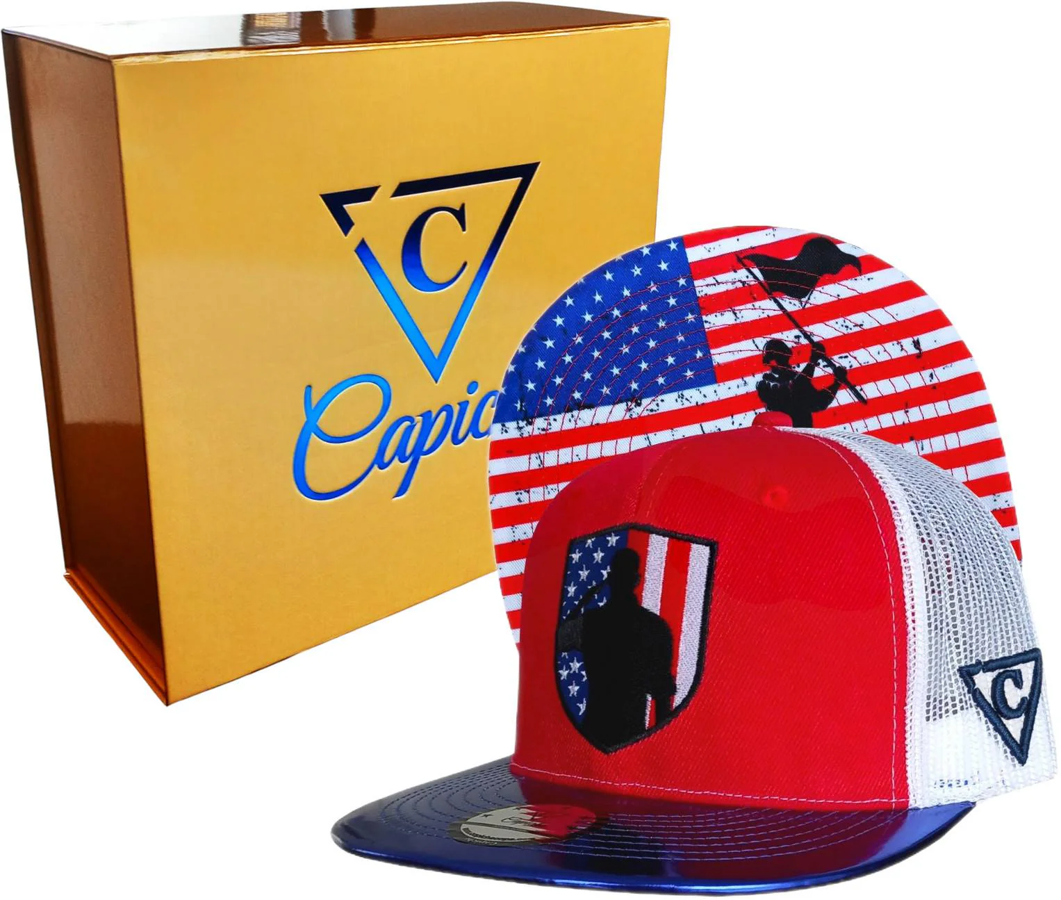 4th of July Trucker Snapback - Red/Blue Metallic - Image 3