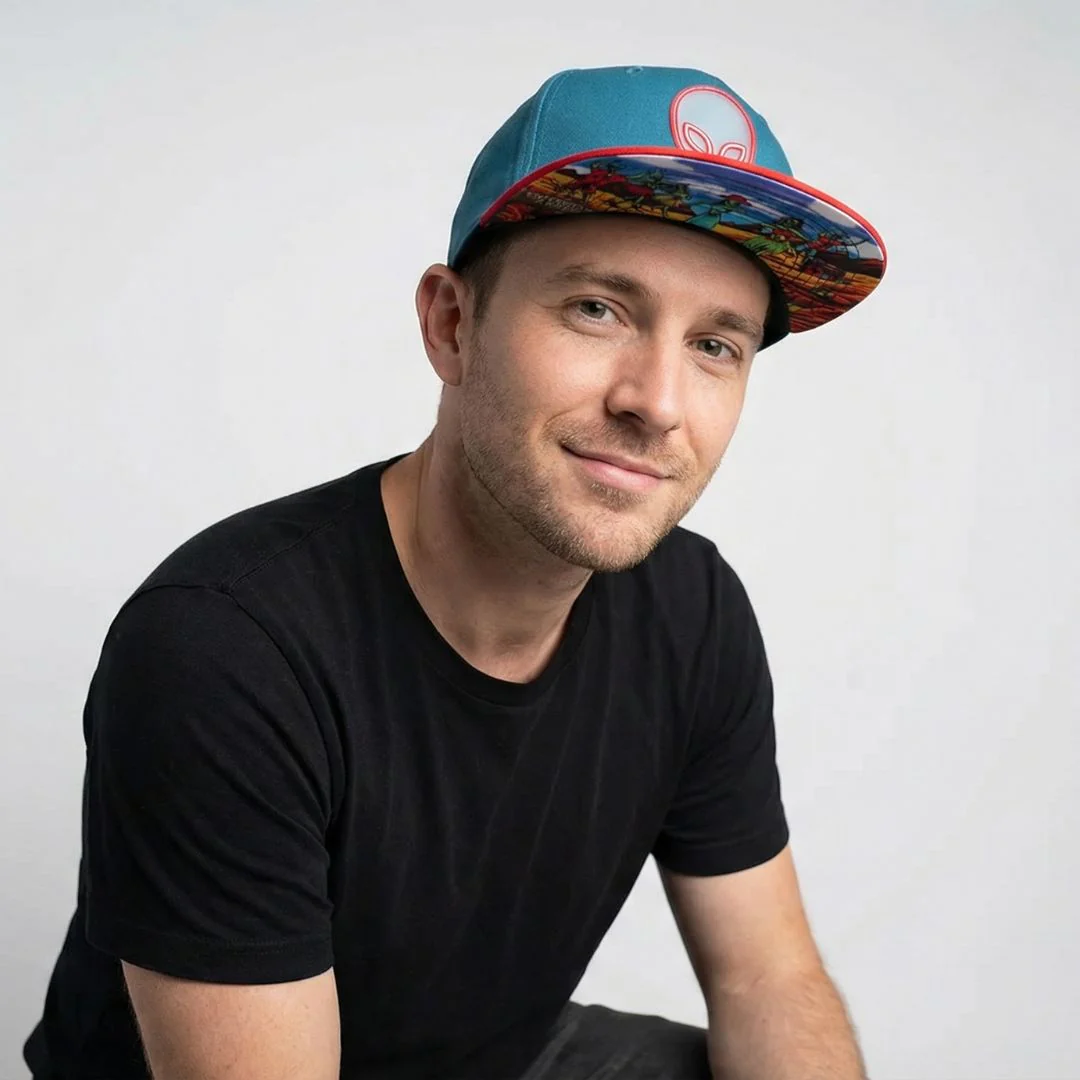 Alien Party Snapback - Blue/Red & Clear Rubber Logo - Image 5