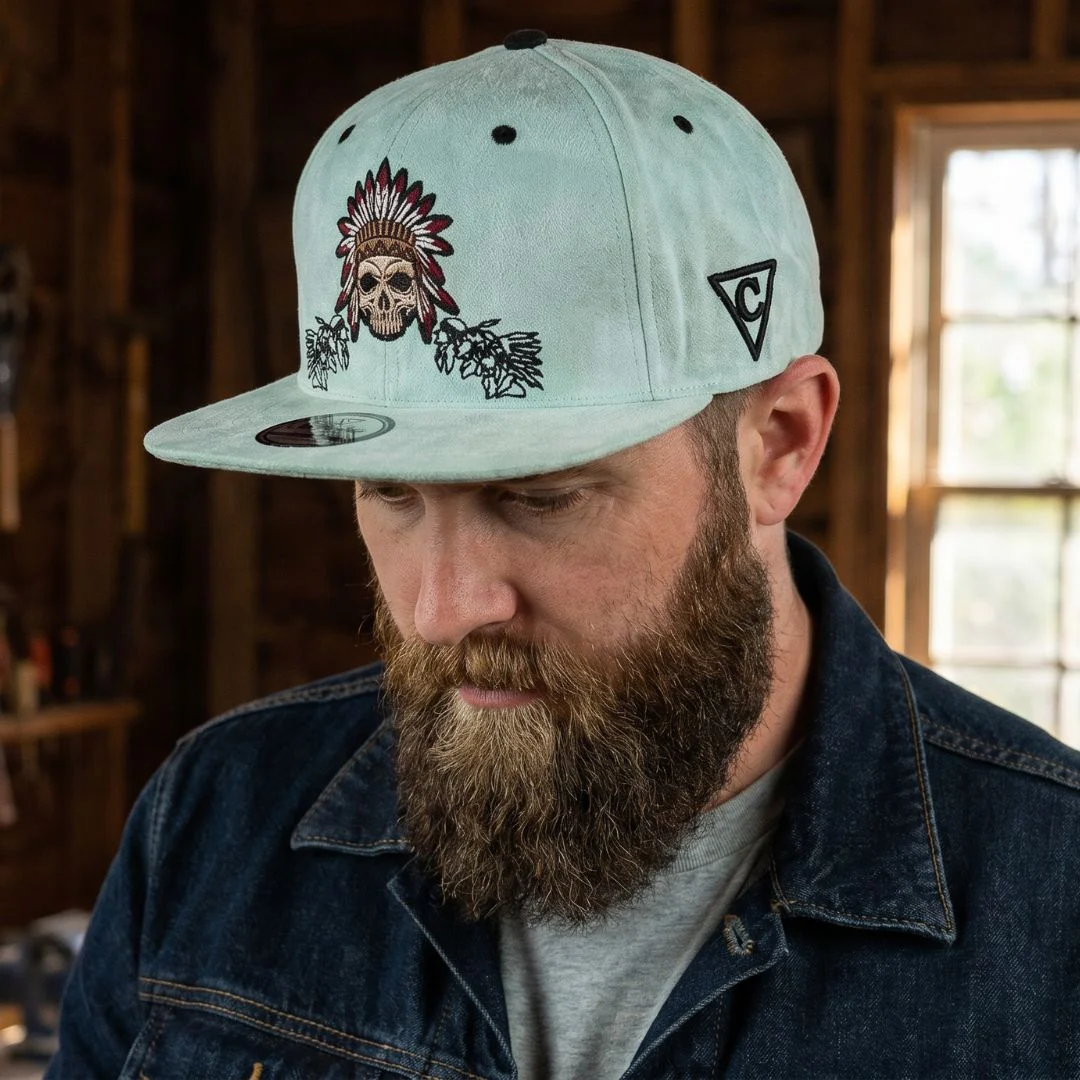 Ancestor Spirits Snapback - Light Mint Green Suede - Image 4