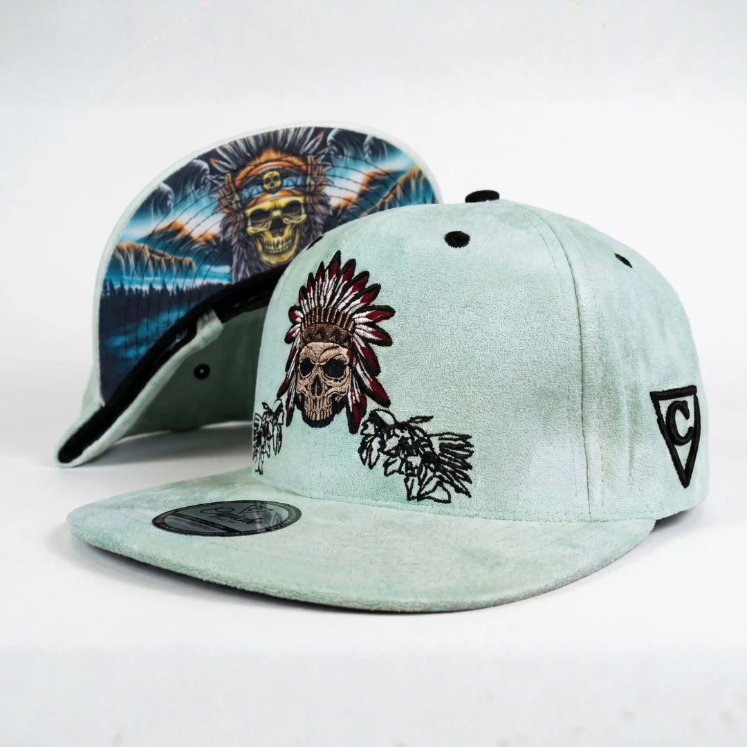 Ancestor Spirits Snapback - Light Mint Green Suede - Image 5
