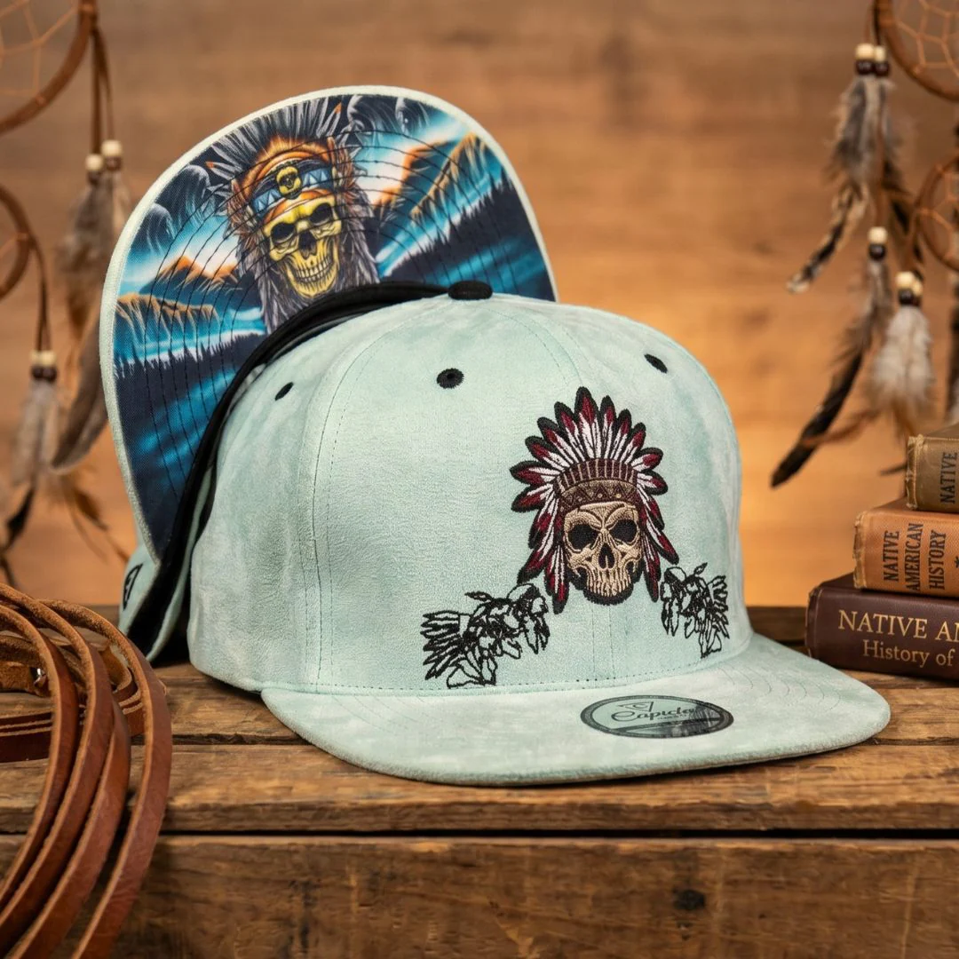 Ancestor Spirits Snapback - Light Mint Green Suede - Image 8