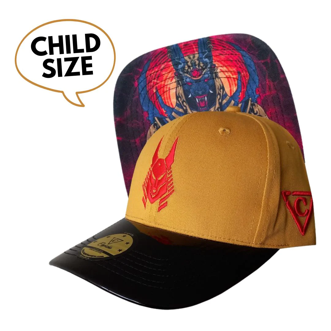 Anubis Curved Cap Child Size - Yellow/Metallic Black