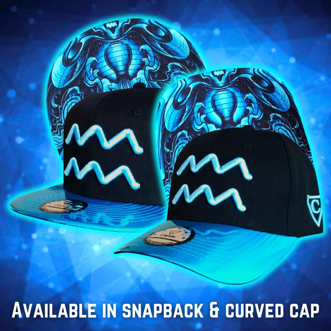 Aquarius Curved Cap - Black/Blue Metallic - Image 9
