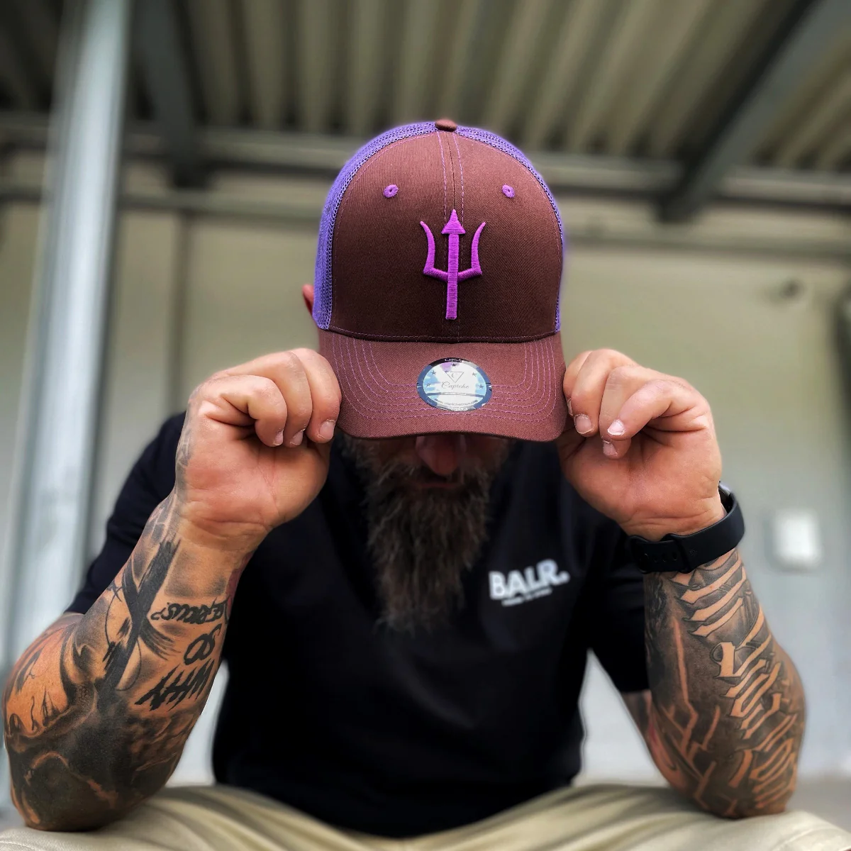 Argus Trucker Cap - Brown/Purple - Image 9