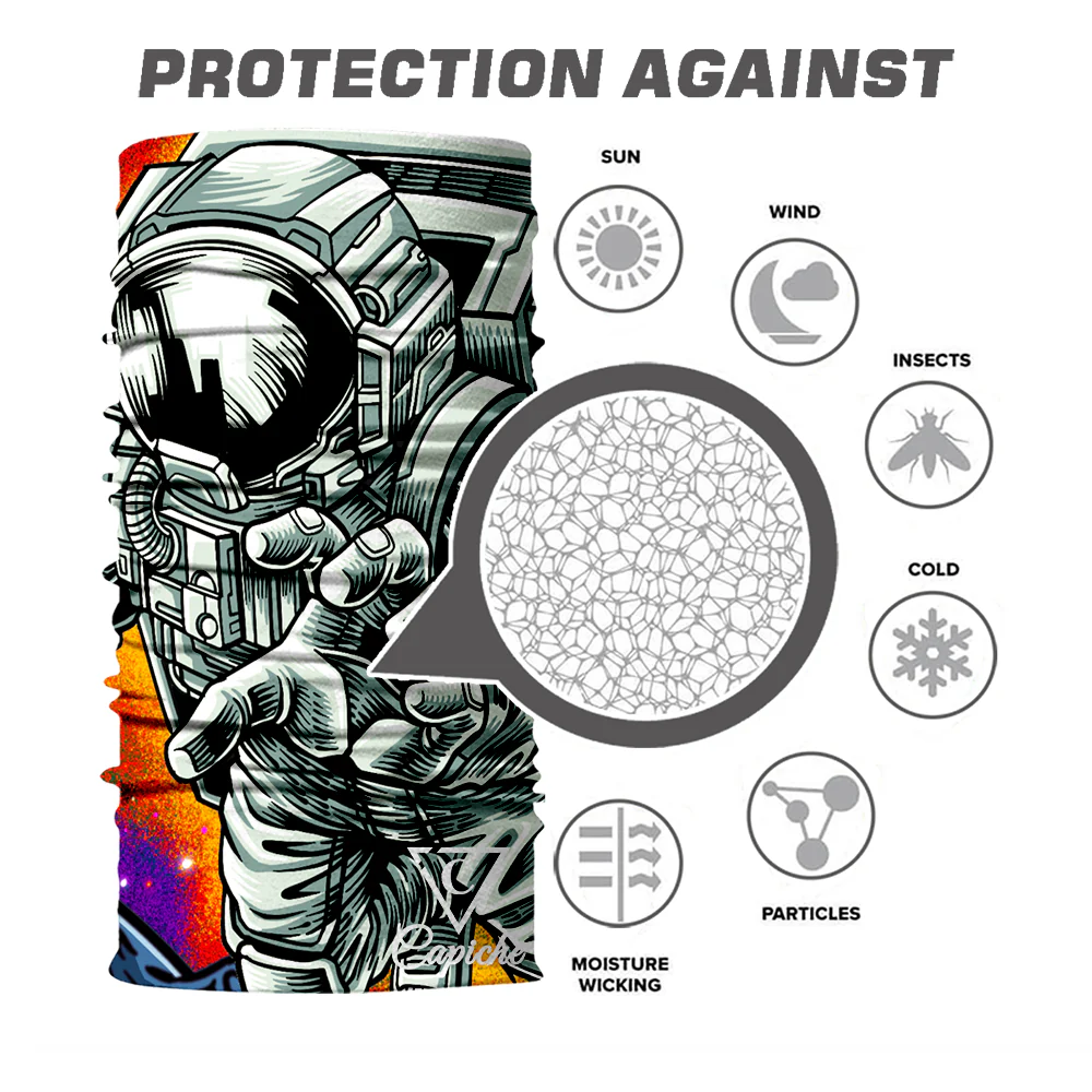 Astronaut in Space Biker Mask - Grey - Image 3