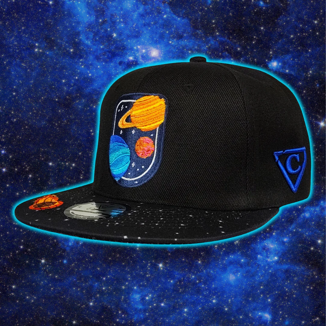 Astronaut Race Snapback - Black/Stars Pattern & Burning Meteorite - Image 12