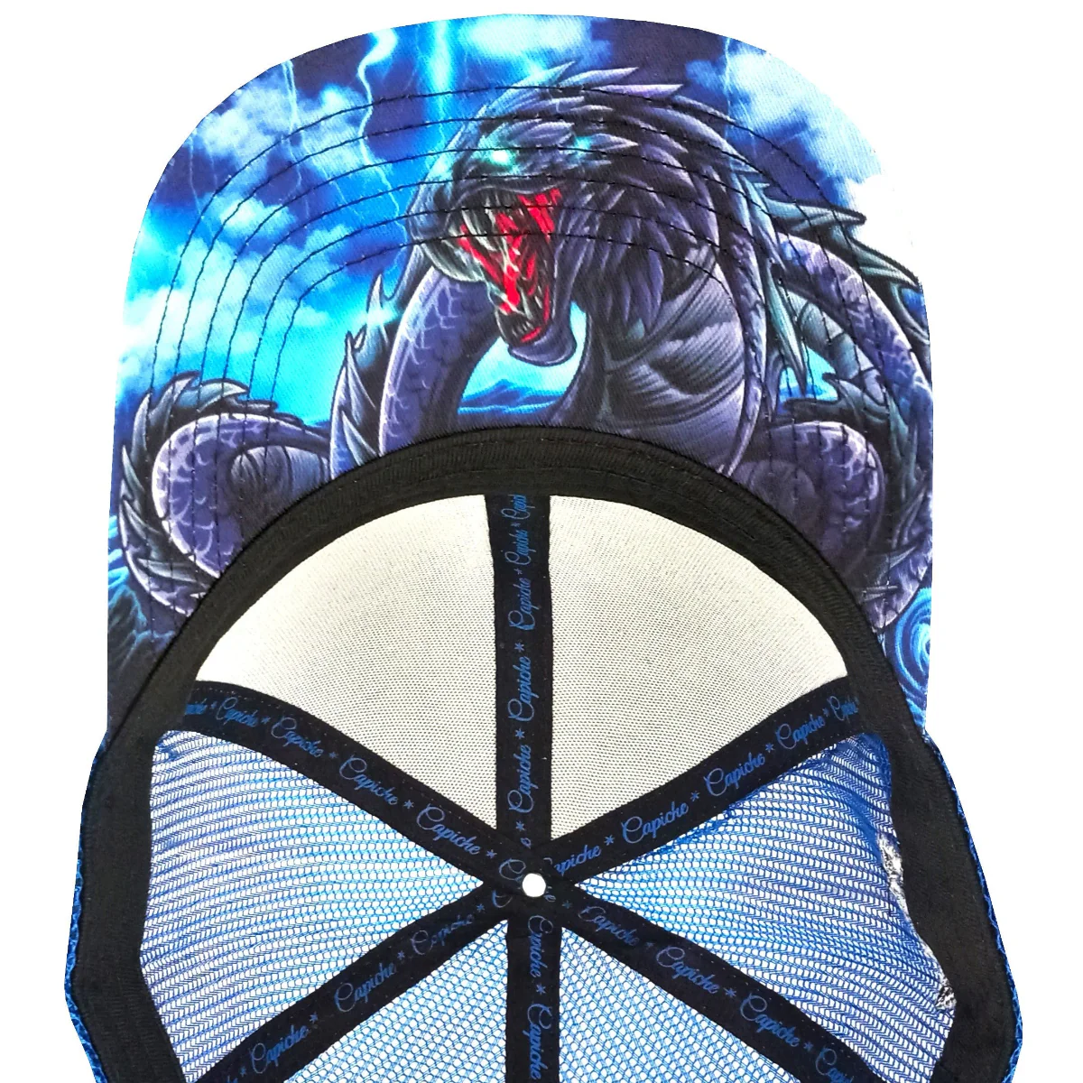 Basilisk Trucker Cap - Blue & Artificial Leather - Image 12