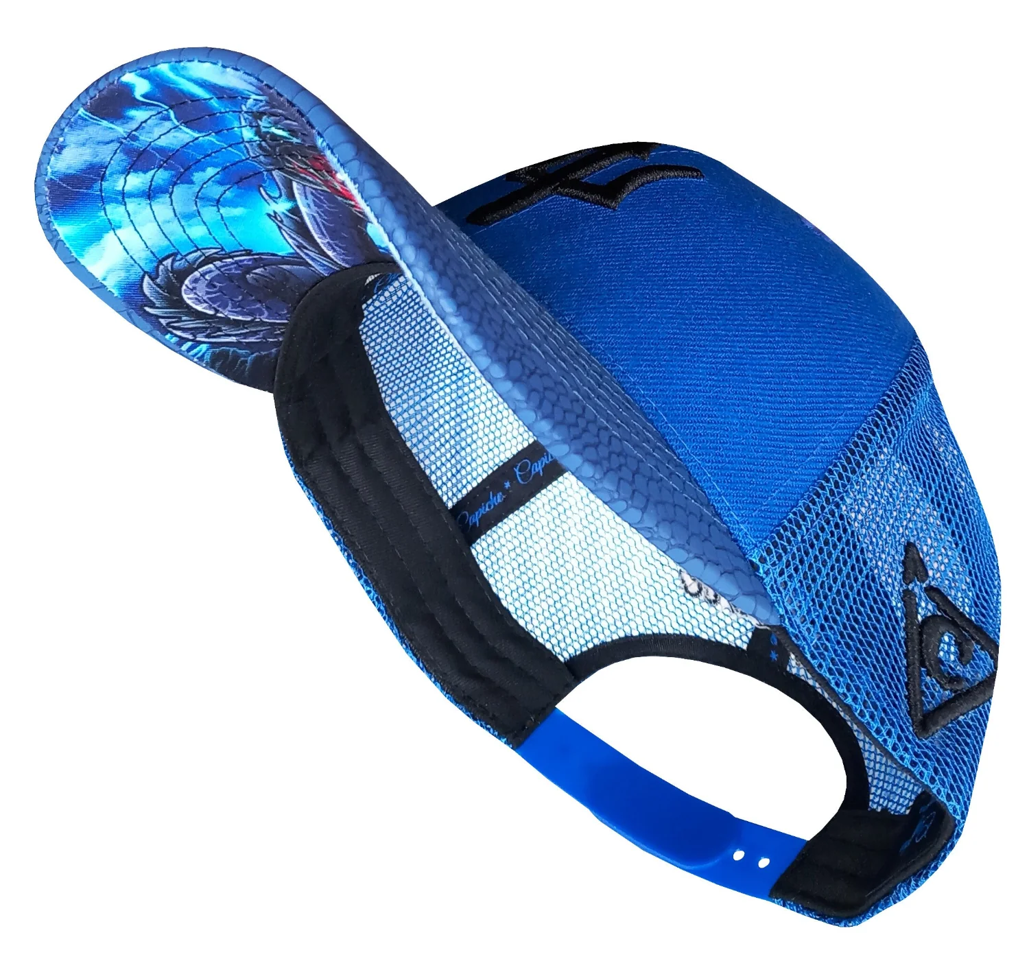 Basilisk Trucker Cap - Blue & Artificial Leather - Image 15