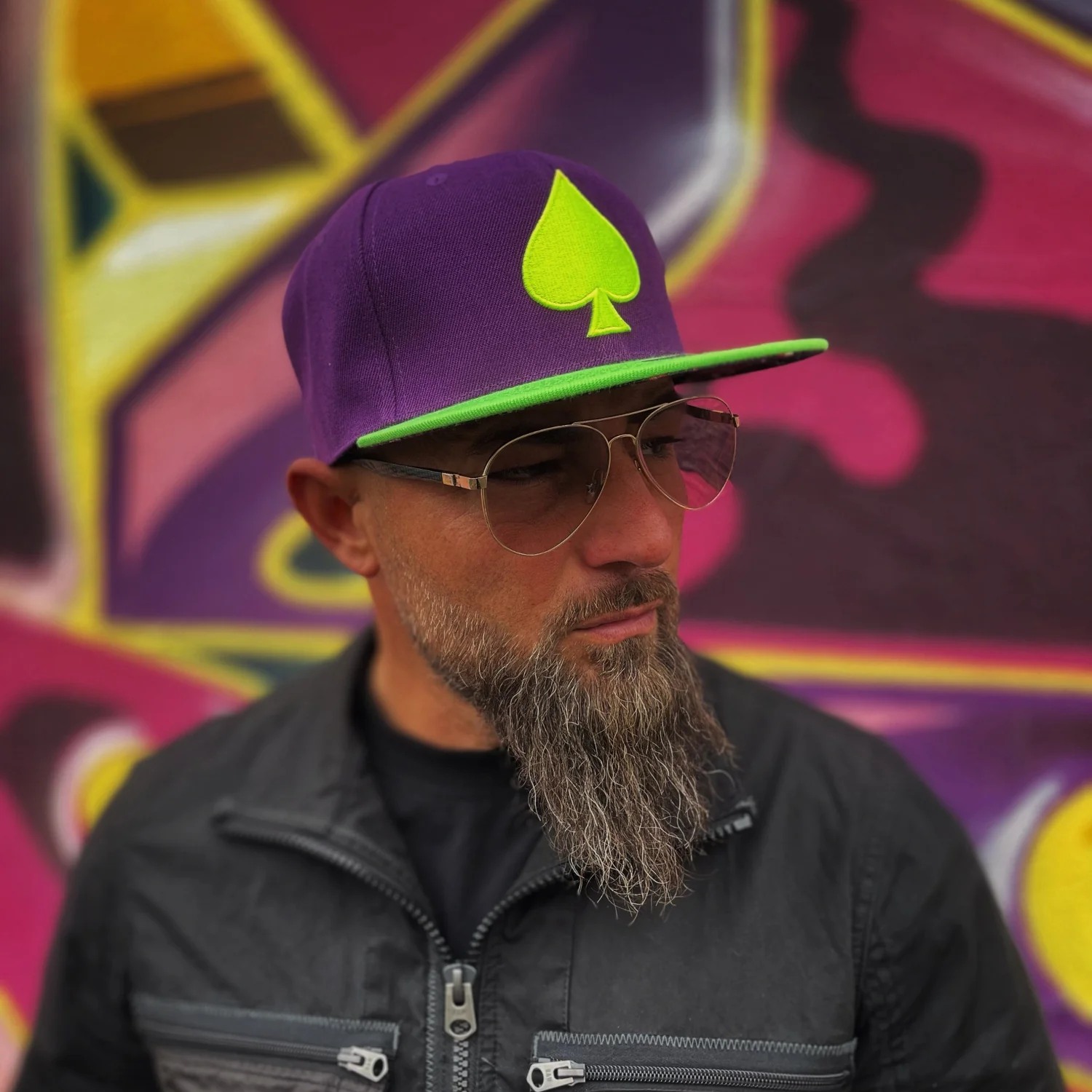 Black Jack Snapback - Purple/Neon Green - Image 11