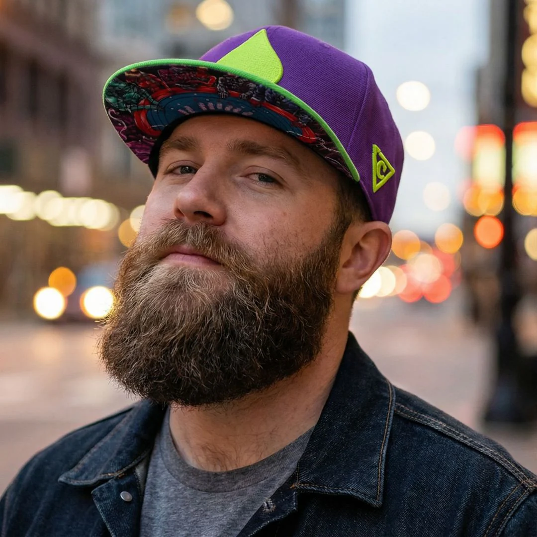 Black Jack Snapback - Purple/Neon Green - Image 2