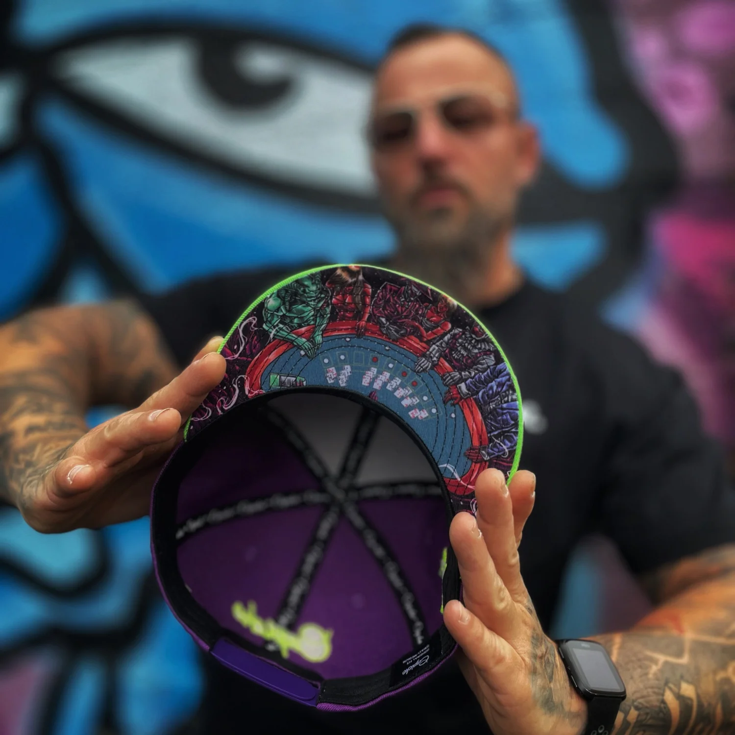 Black Jack Snapback - Purple/Neon Green - Image 9