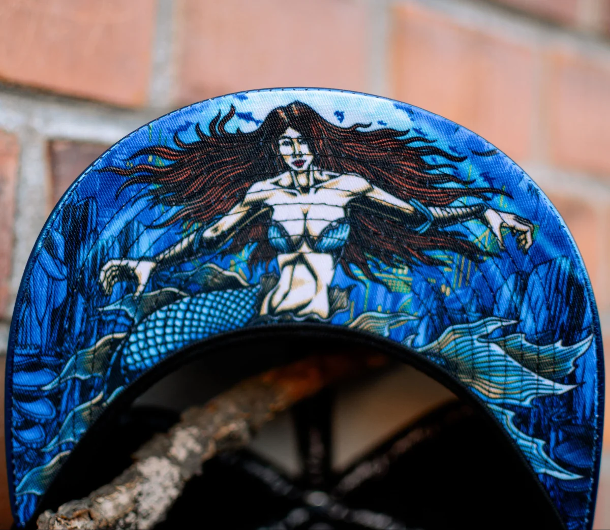 Blue Mermaid Snapback - Black/Blue Crackling Metallic - Image 5
