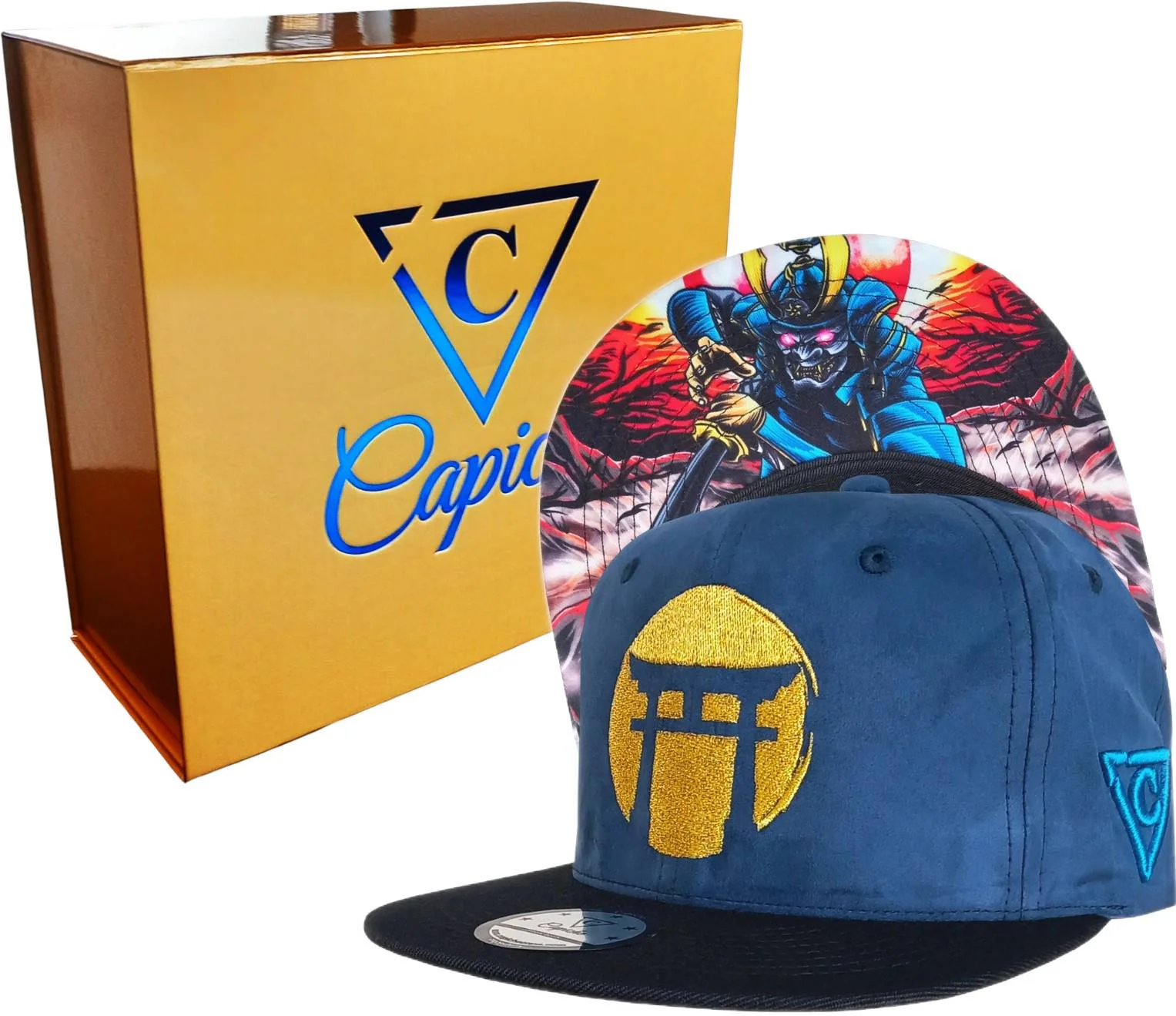 Blue Samurai Snapback - Suede/Golden Thread - Image 3