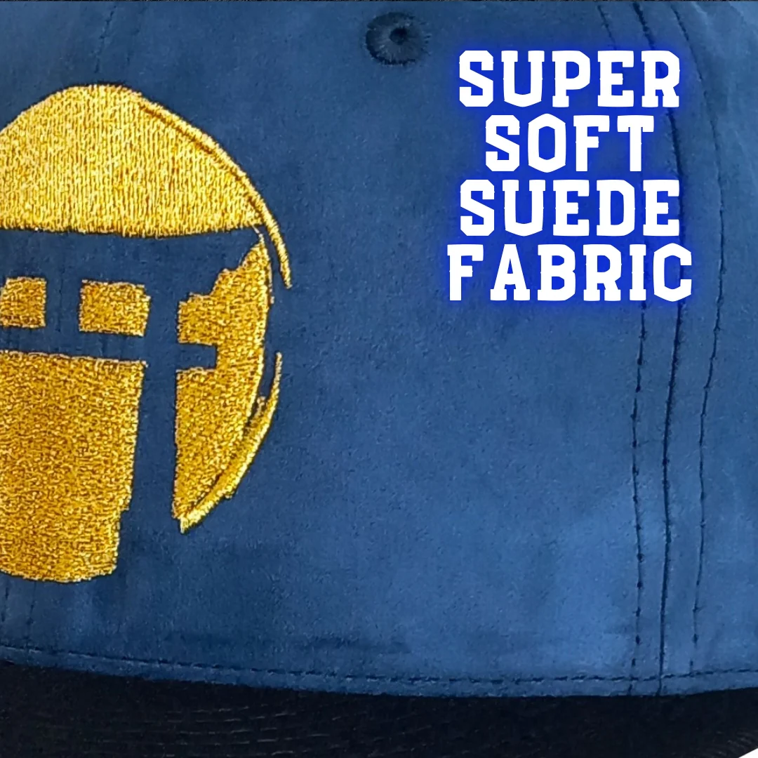 Blue Samurai Snapback - Suede/Golden Thread - Image 6