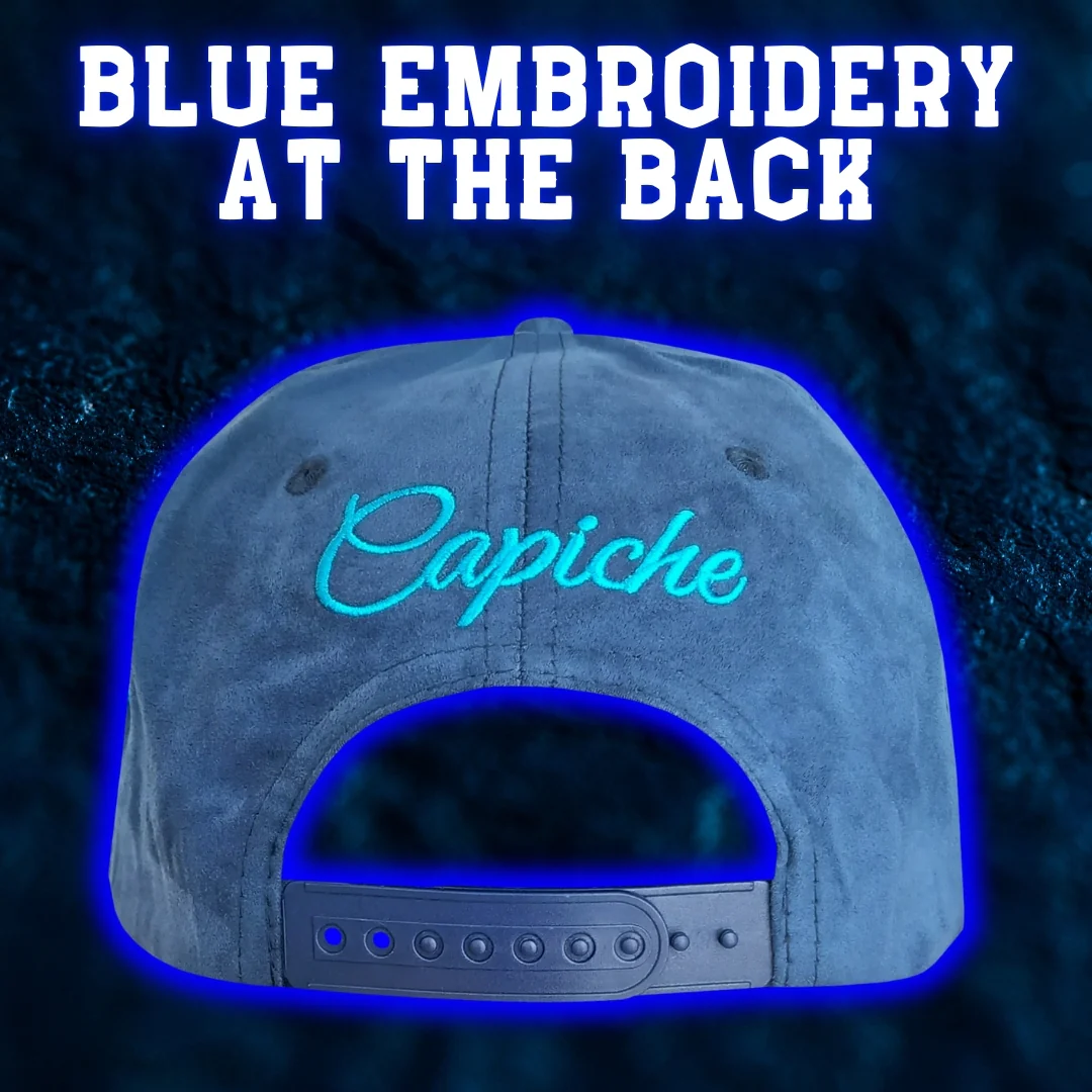 Blue Samurai Snapback - Suede/Golden Thread - Image 7