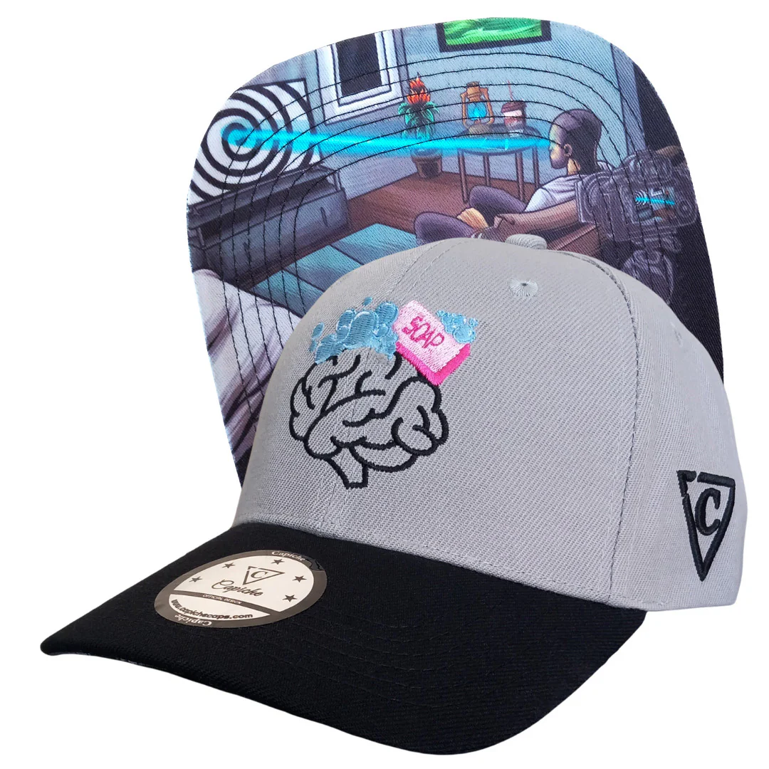 Brainwashed Curved Cap - Grey/Black