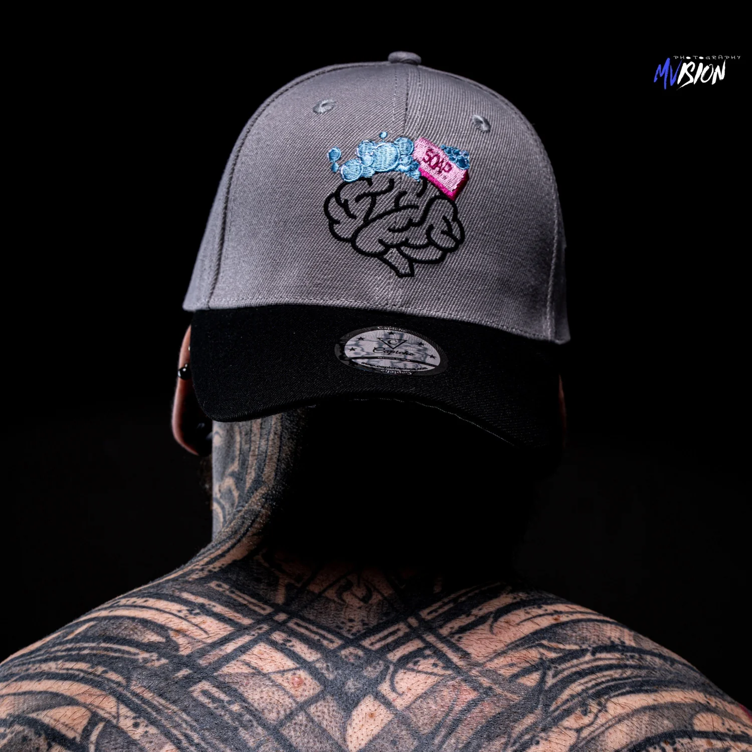 Brainwashed Curved Cap - Grey/Black - Image 7