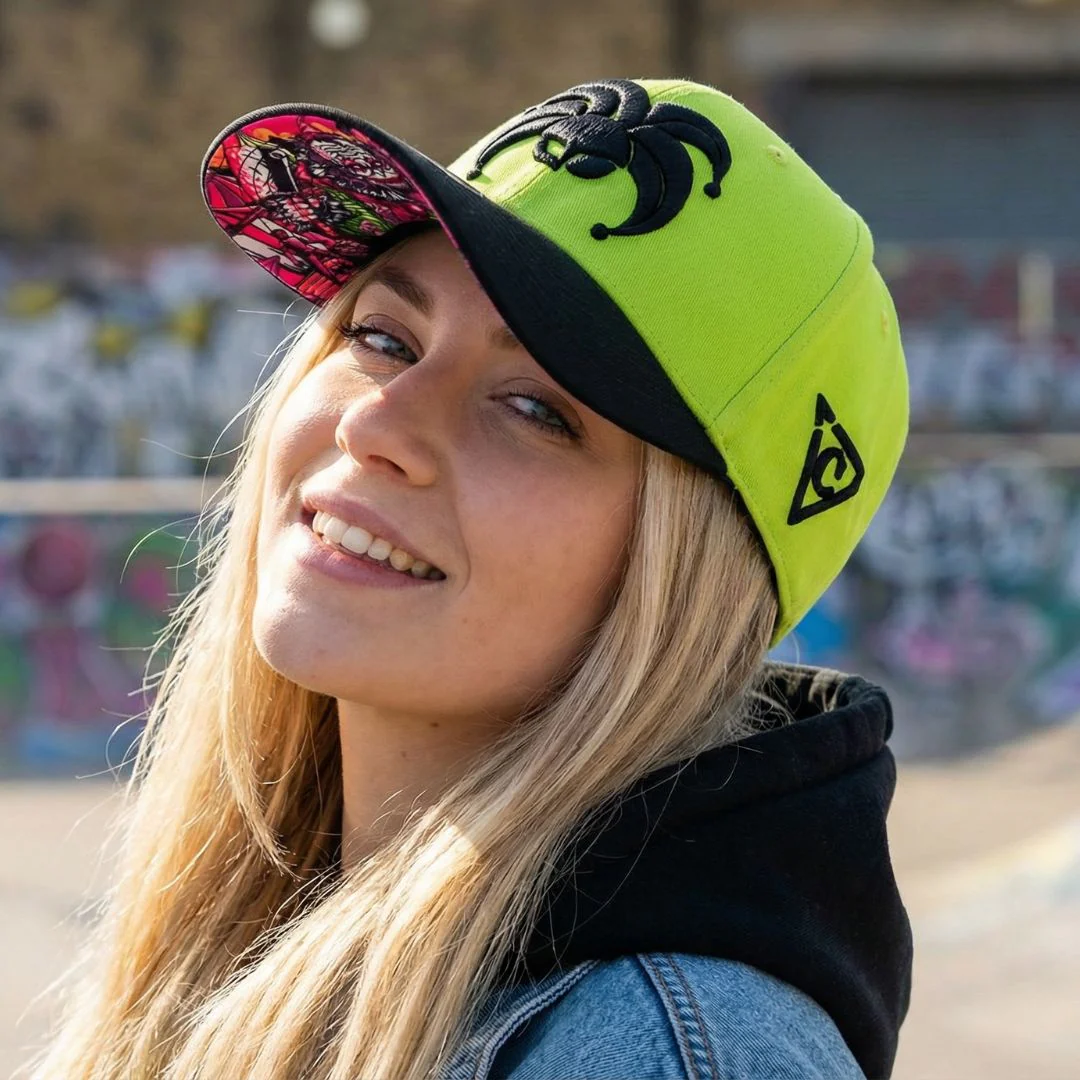 Carnival Clown Curved Baseball Cap - Neon Green - Image 4