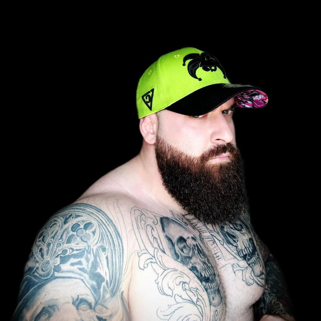 Carnival Clown Curved Baseball Cap - Neon Green - Image 7