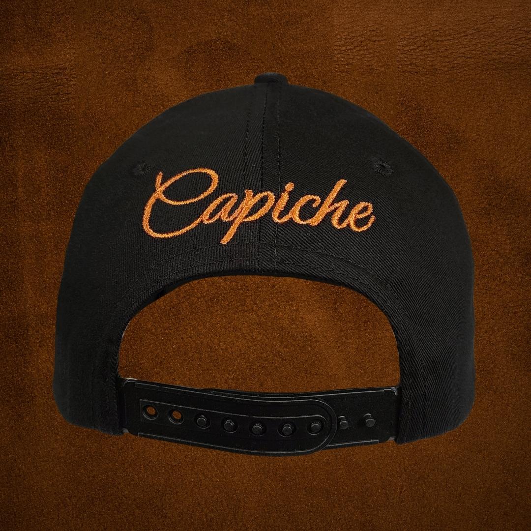 Chopper Curved Cap - Black/Brown Leather Patch Logo - Image 18