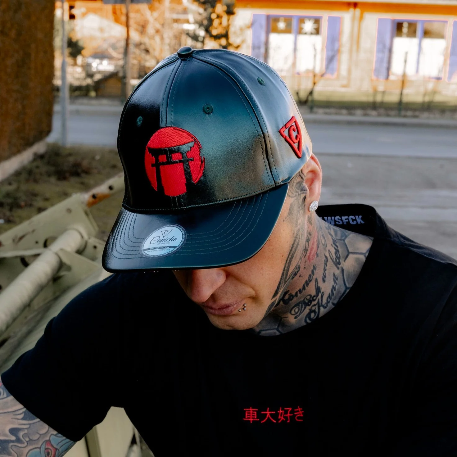 LIMITED EDITION Chrome Samurai Curved Cap - Deep Green Oil Crackling Metallic - Image 8
