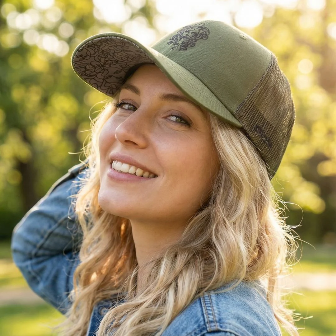 Clean Greek Medusa Trucker Cap - Green - Image 7