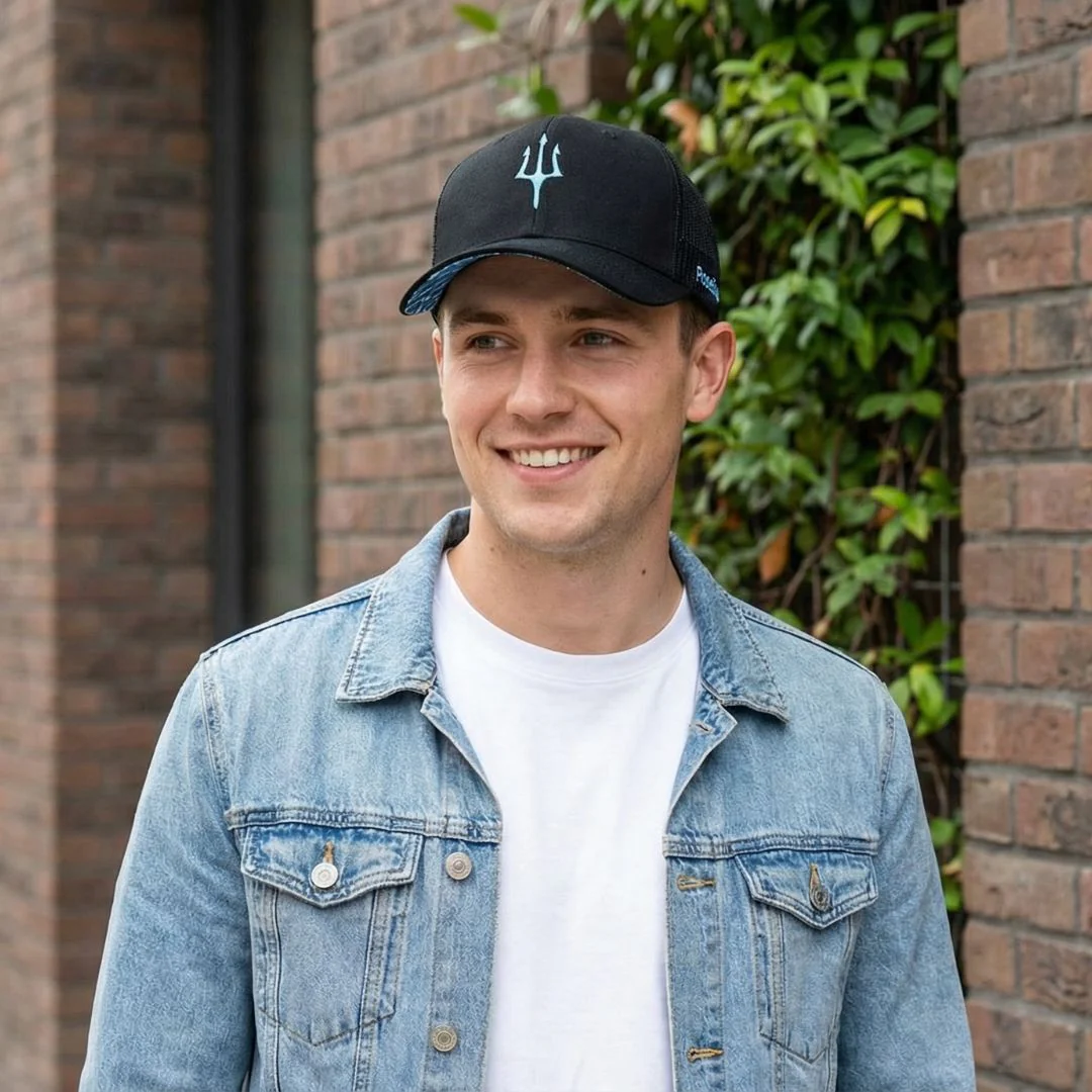 Clean Greek Poseidon Trucker Cap - Black - Image 3