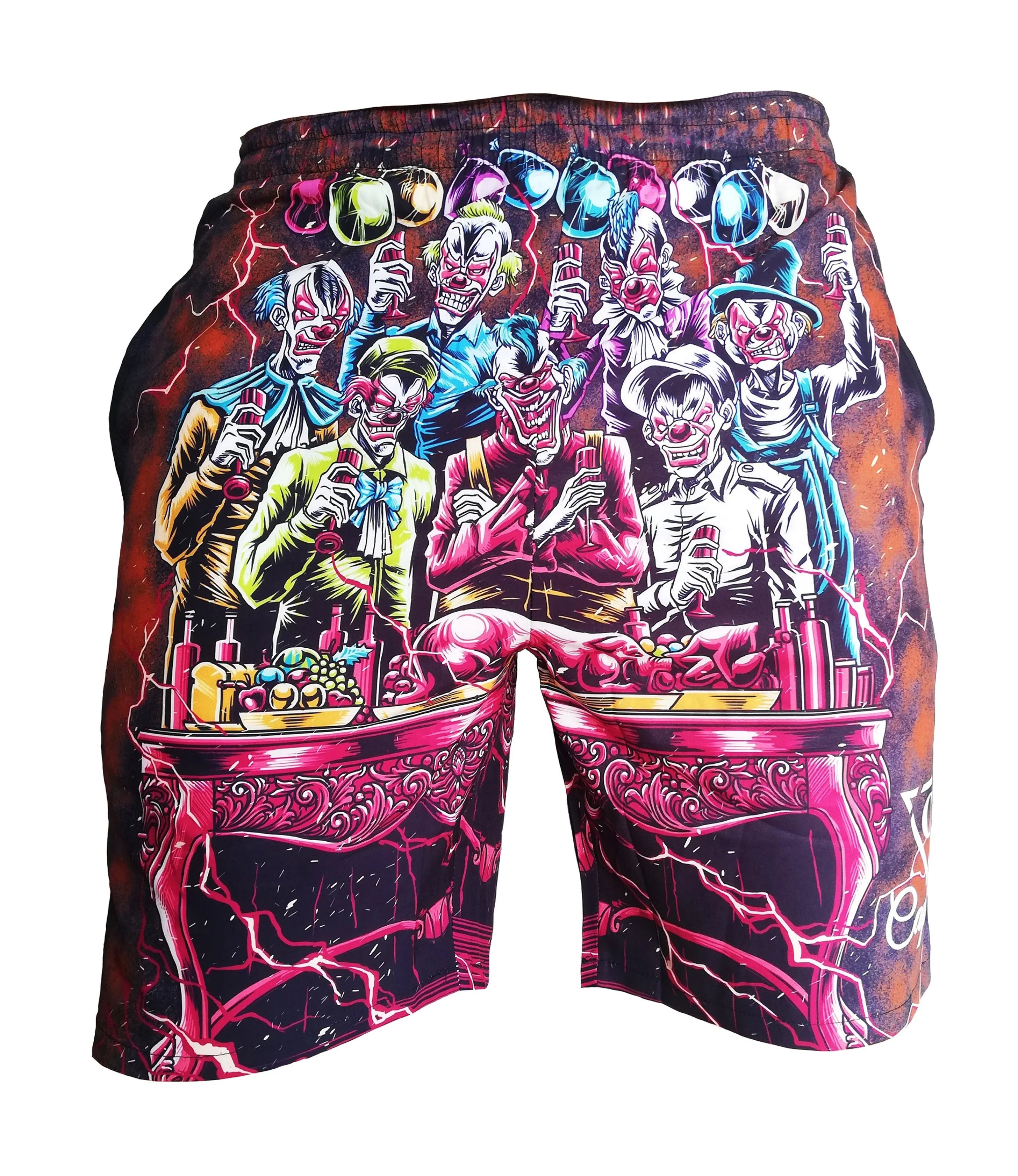 Clown Party Swim Short - Red/Brown