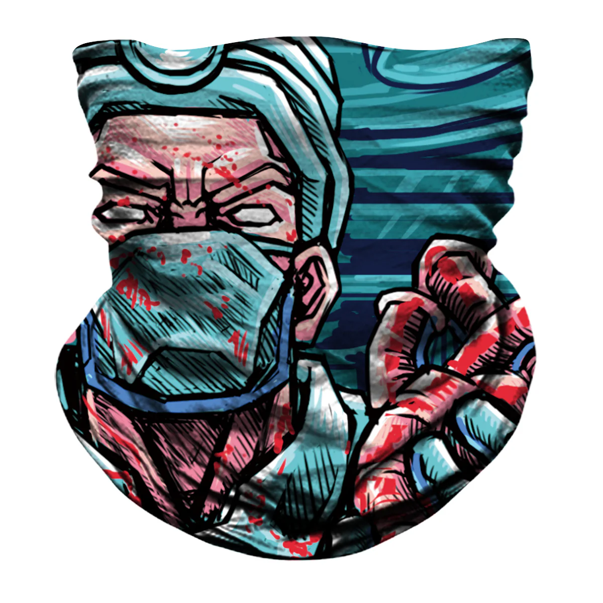 Cursed Doctor Biker Mask - Blue - Image 7