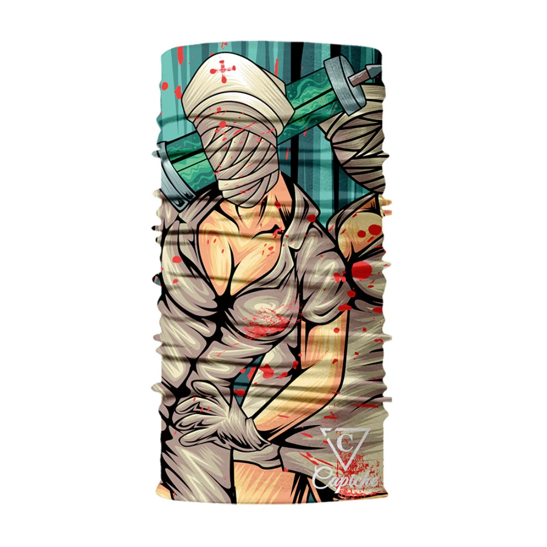 Cursed Nurse Biker Mask - Green/Grey - Image 7