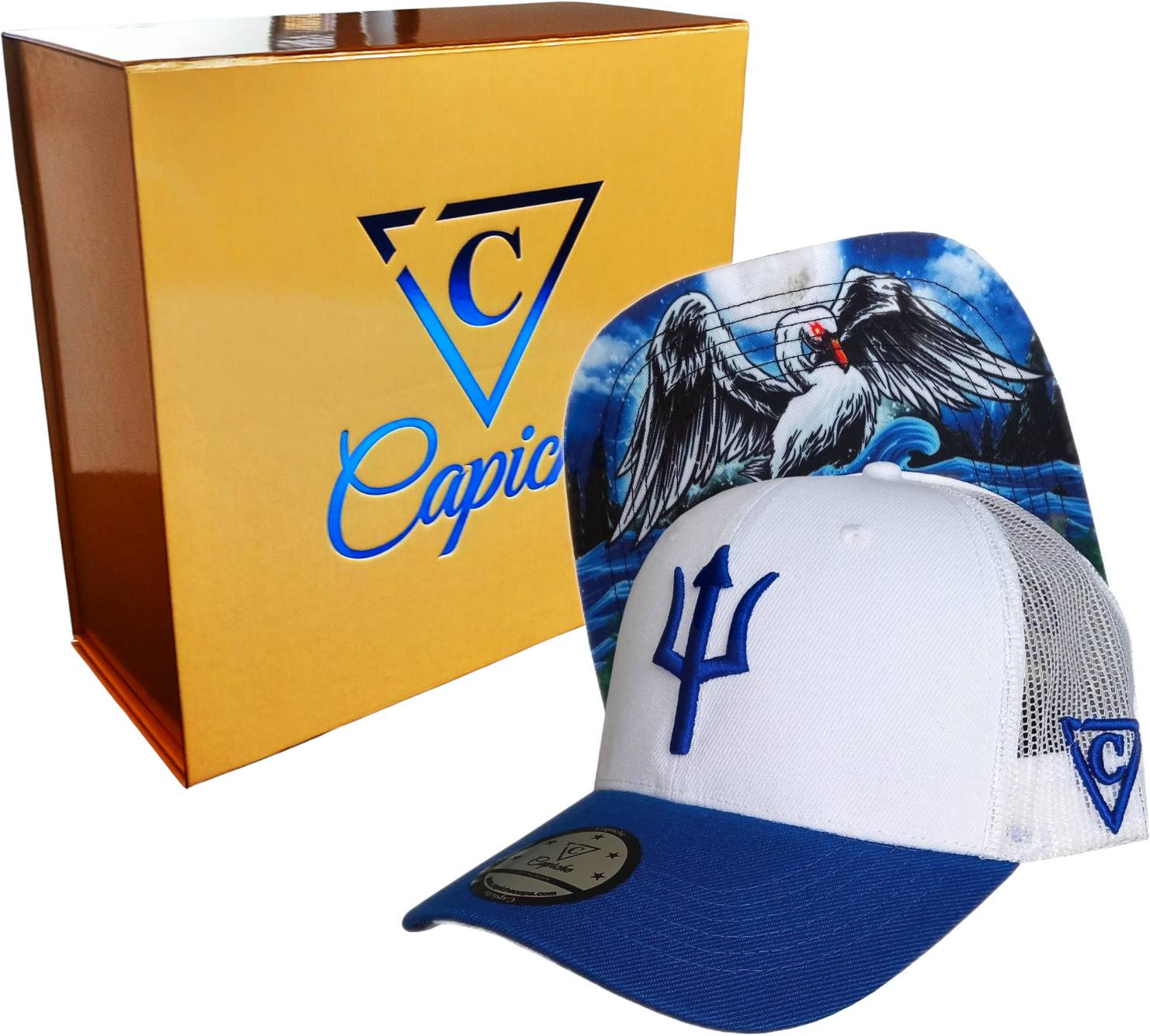 Cycnus Trucker Cap - White/Blue - Image 3