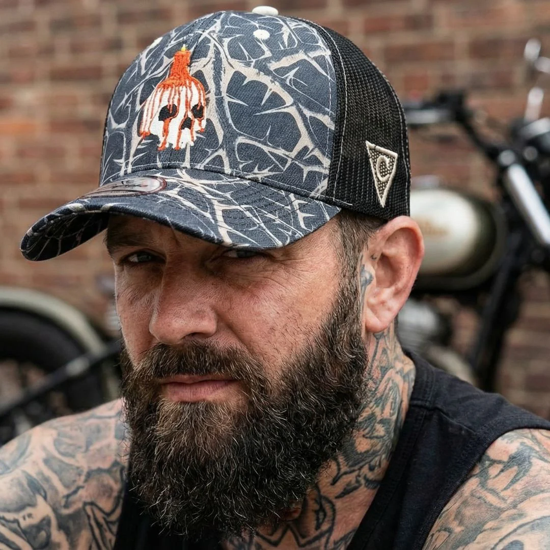 Decay Trucker Cap - Black/Beige Branches - Image 3
