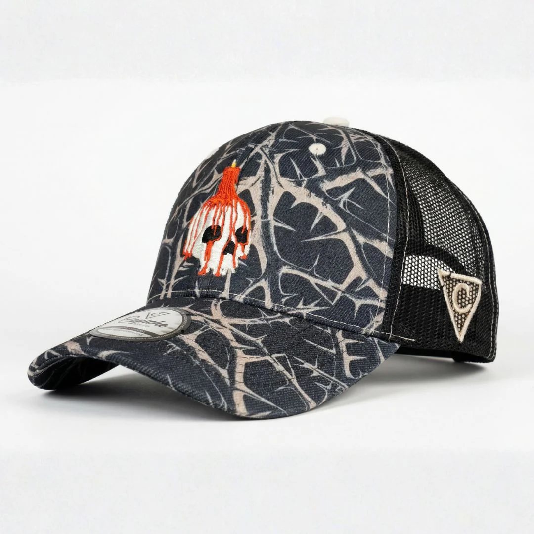Decay Trucker Cap - Black/Beige Branches - Image 6