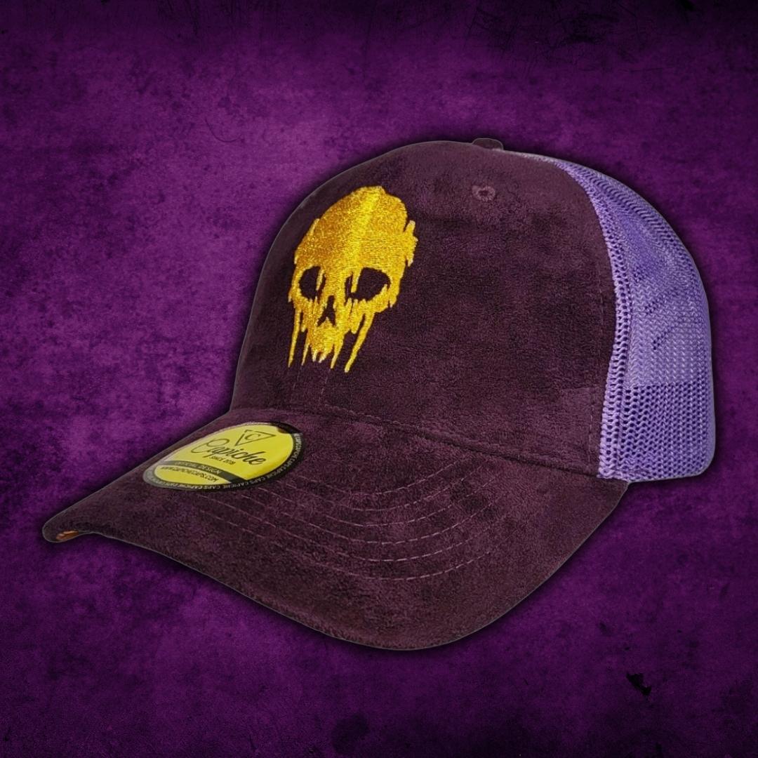 Demon Trucker Cap - Purple Suede & Golden Thread - Image 5