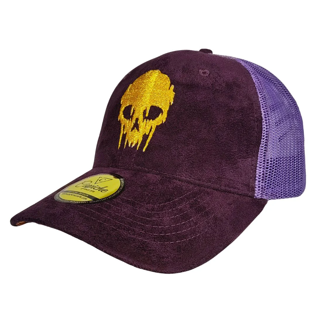 Demon Trucker Cap - Purple Suede & Golden Thread - Image 7