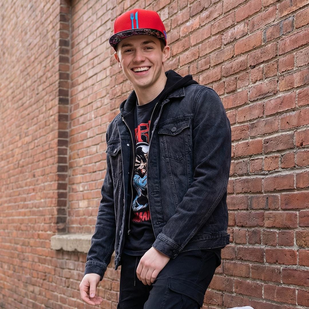 Dinner Time Snapback - Red/Black Metallic - Image 3