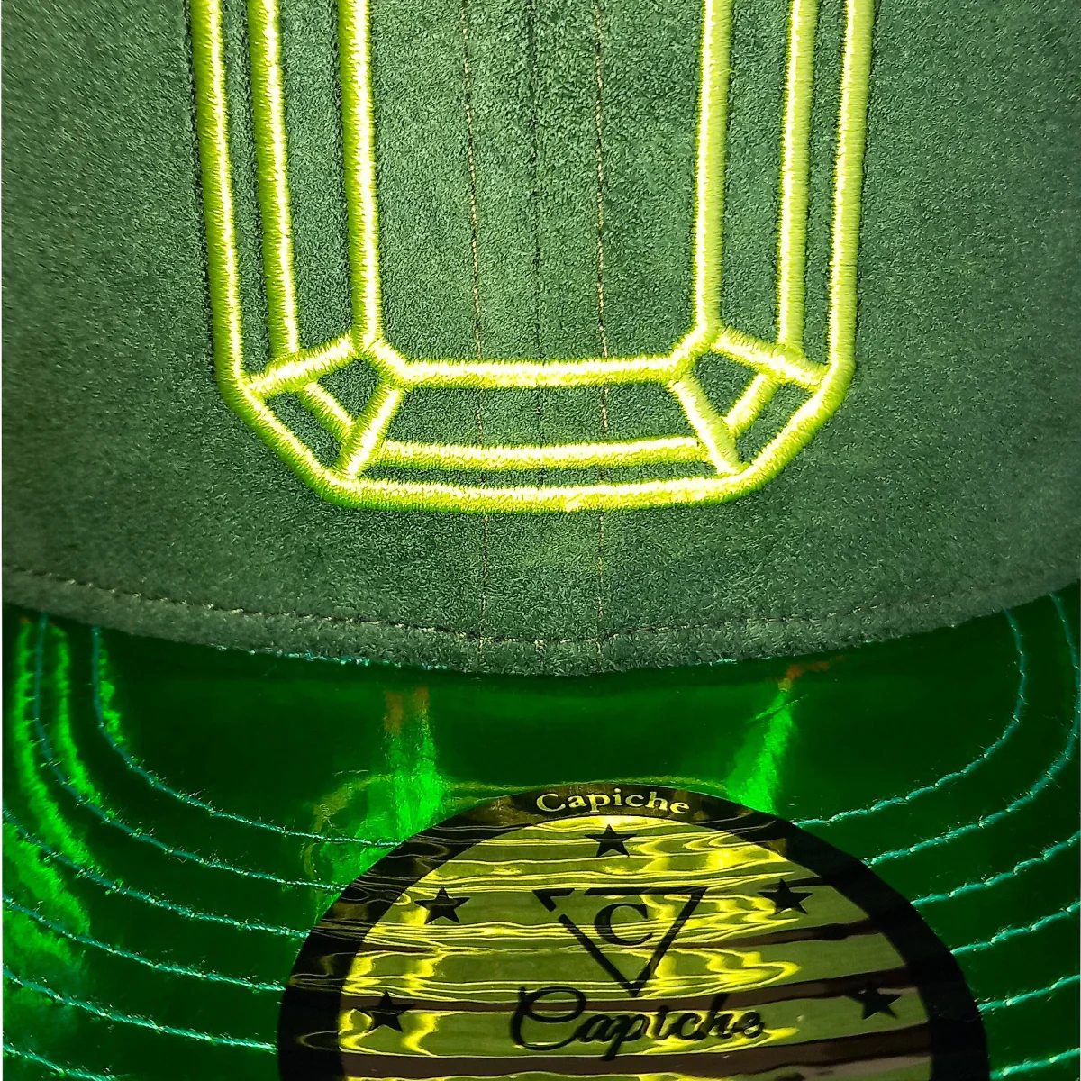 Emerald Suede Snapback - Green Holographic Brim - Image 9