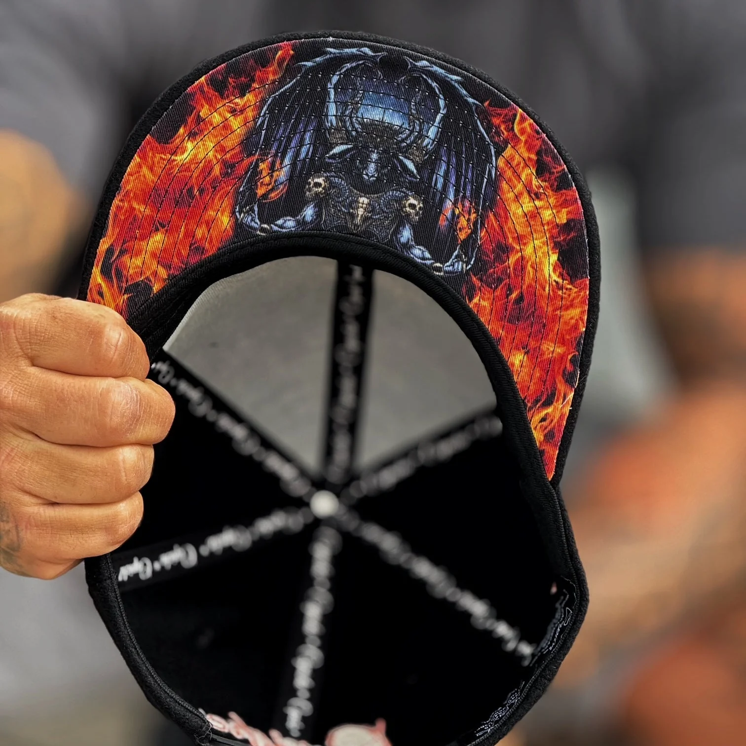 Fire Bull Snapback - Black Soft Felt Fabric - Image 15