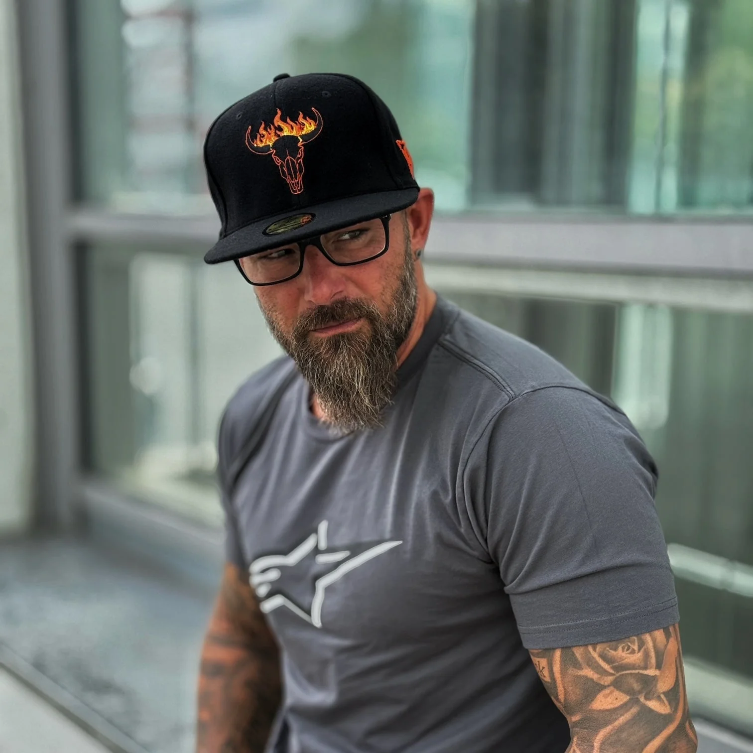 Fire Bull Snapback - Black Soft Felt Fabric - Image 17