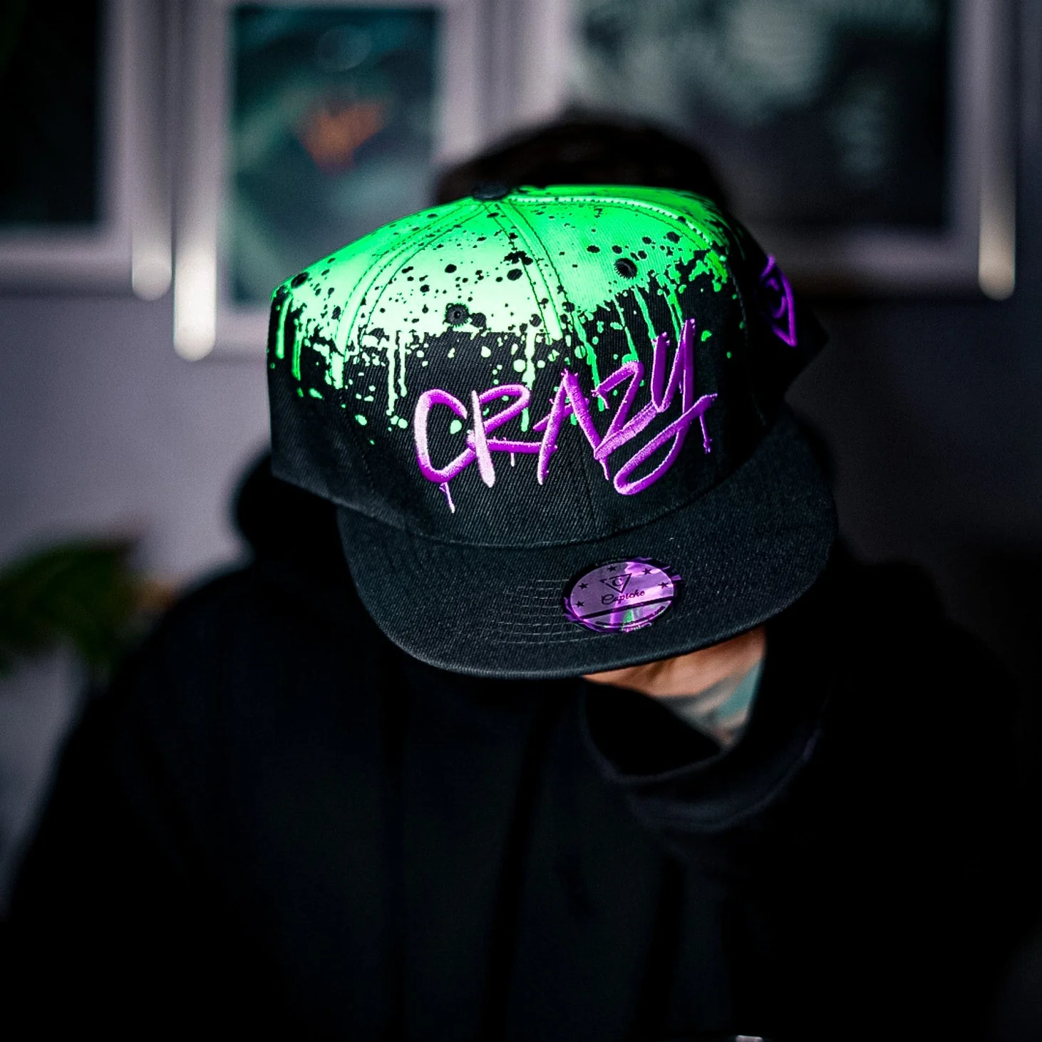 Freestyler Snapback - Black/Green Graffiti Spray - Image 5