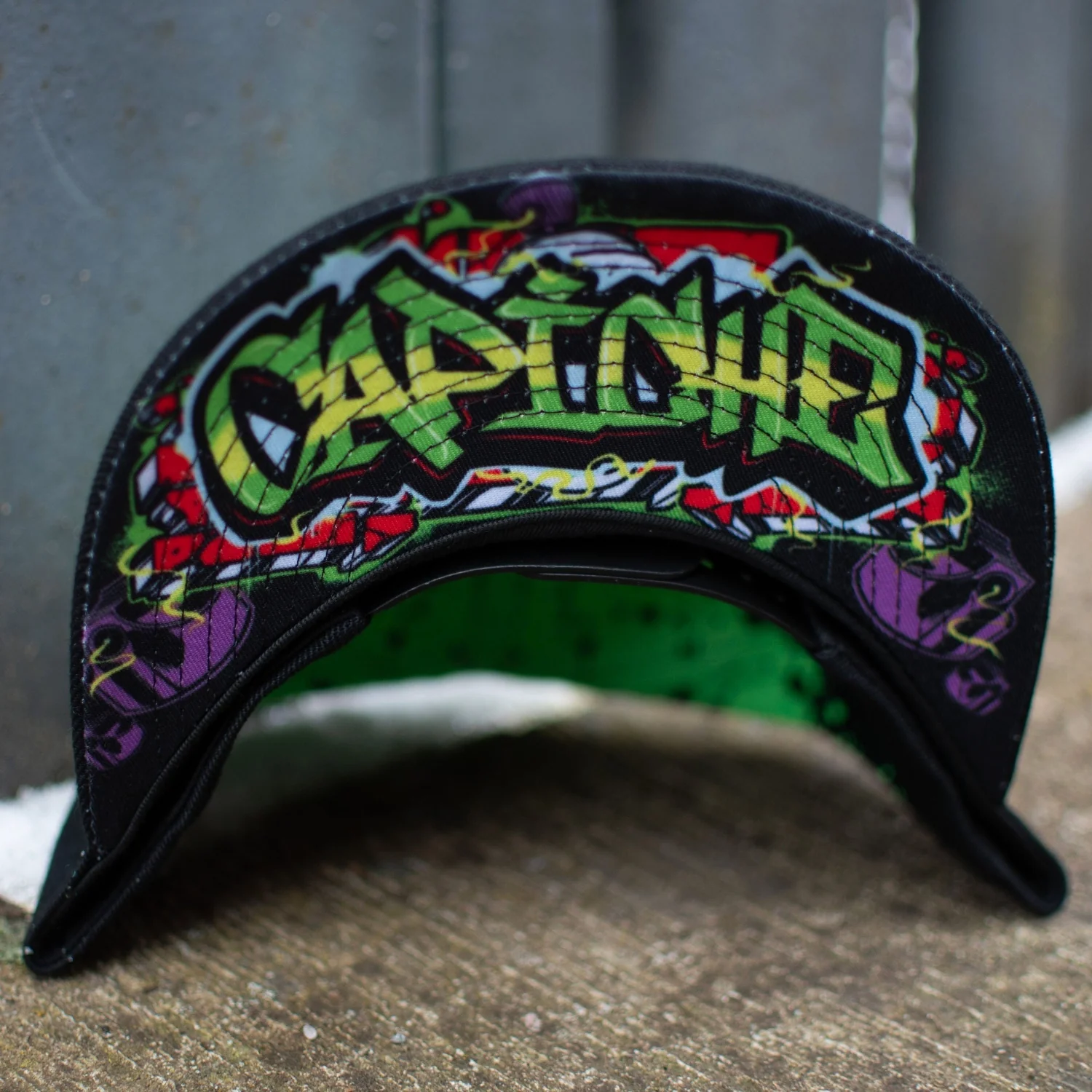 Freestyler Snapback - Black/Green Graffiti Spray - Image 9