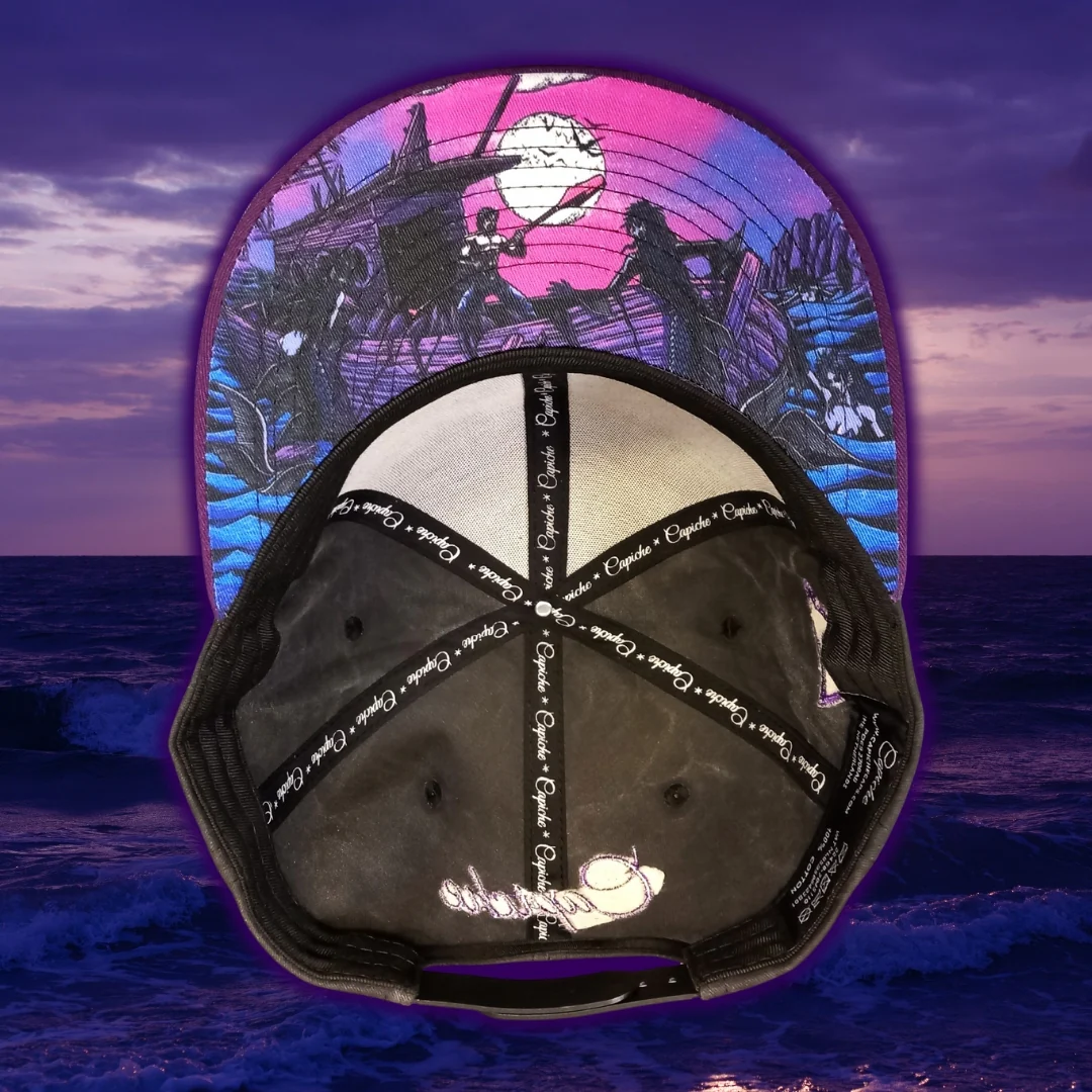 Full Moon Attack Snapback - Washed Dark Grey/Purple - Image 10