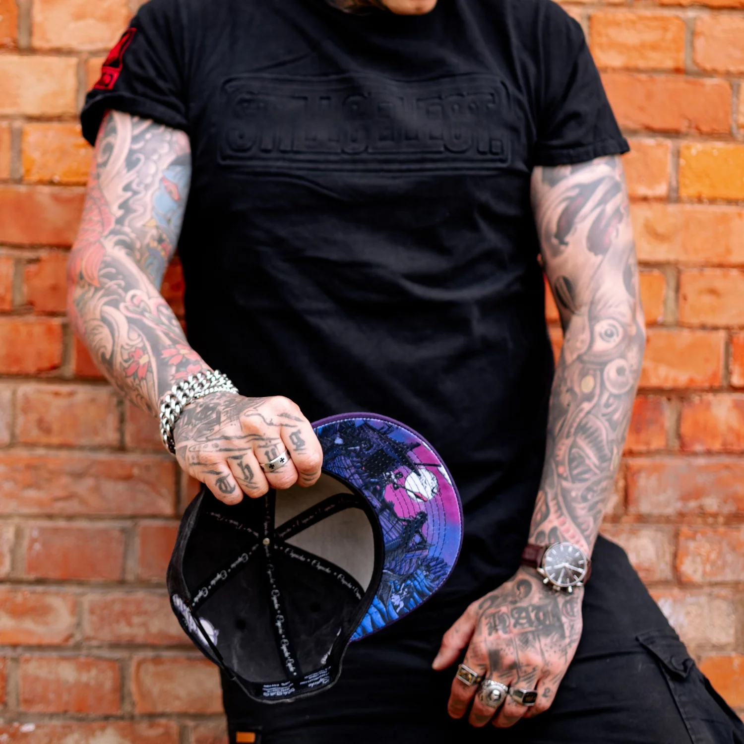 Full Moon Attack Snapback - Washed Dark Grey/Purple - Image 6