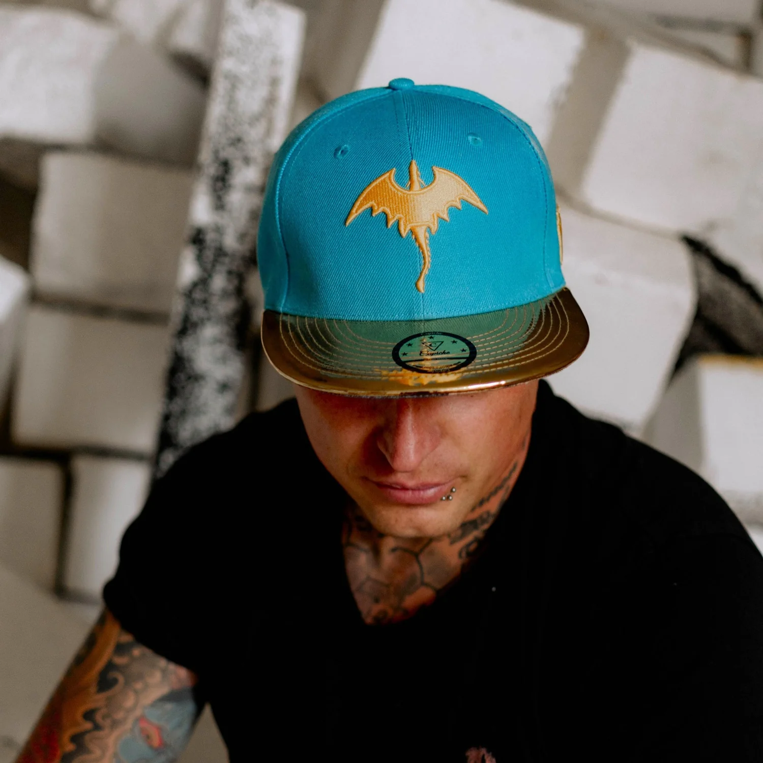 Golden Dragon Snapback - Blue/Gold - Image 10