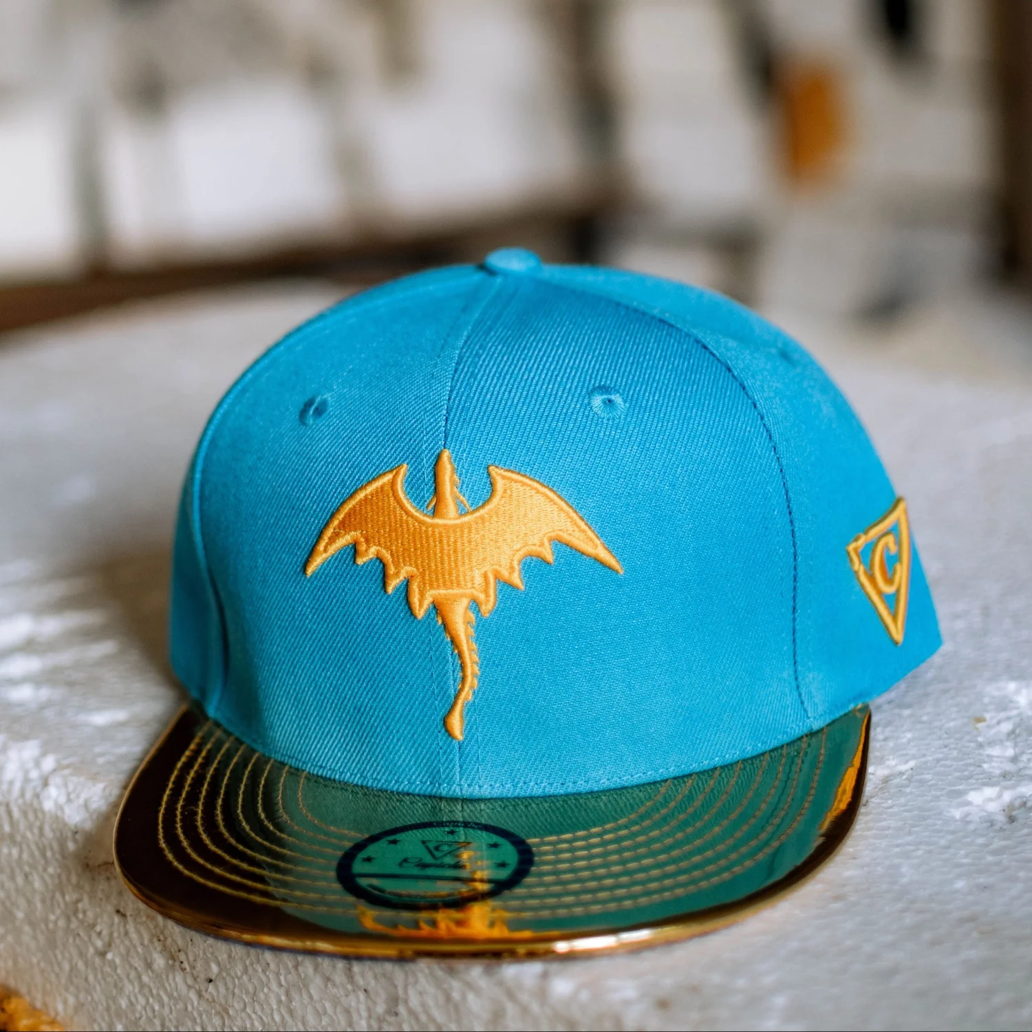 Golden Dragon Snapback - Blue/Gold - Image 5
