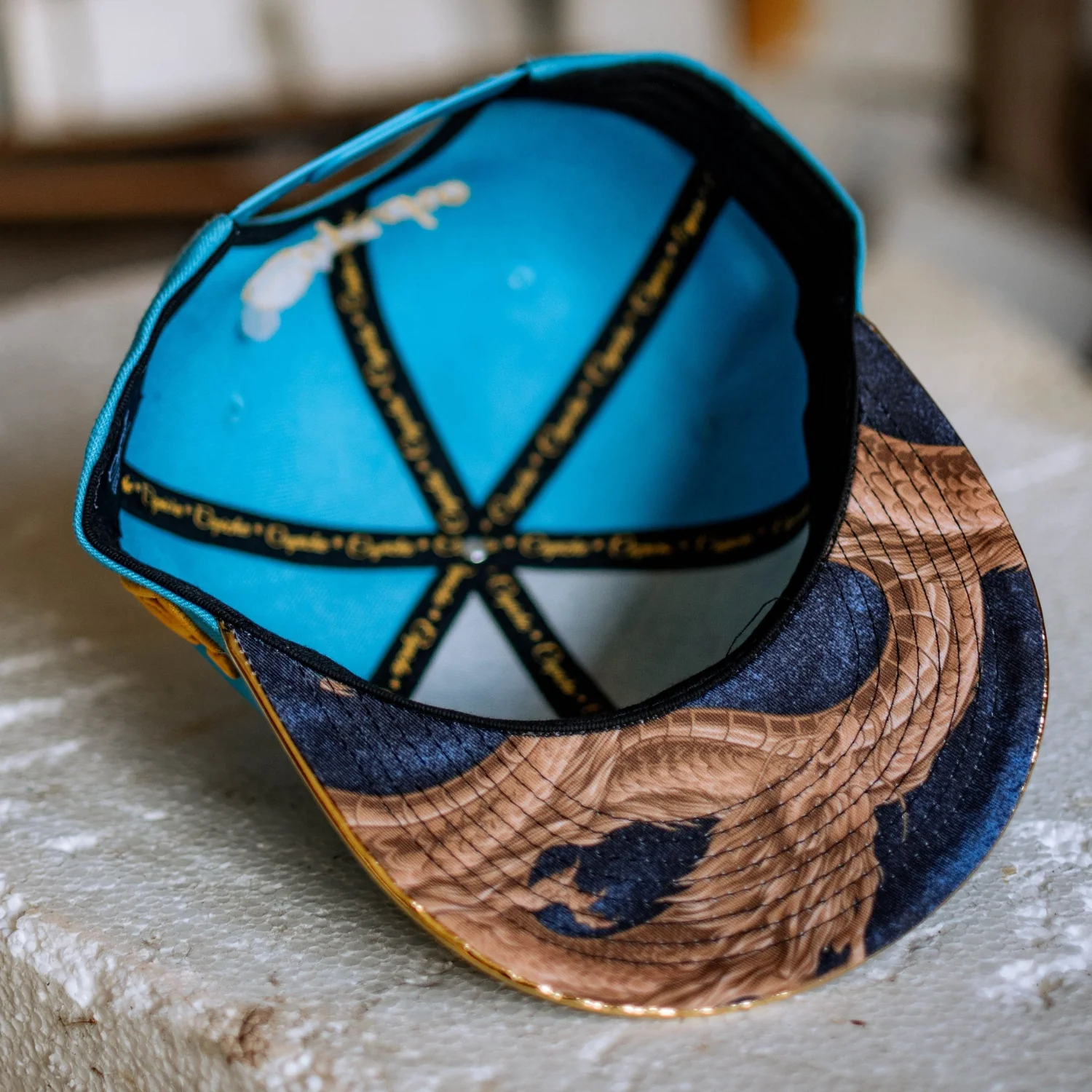 Golden Dragon Snapback - Blue/Gold - Image 6