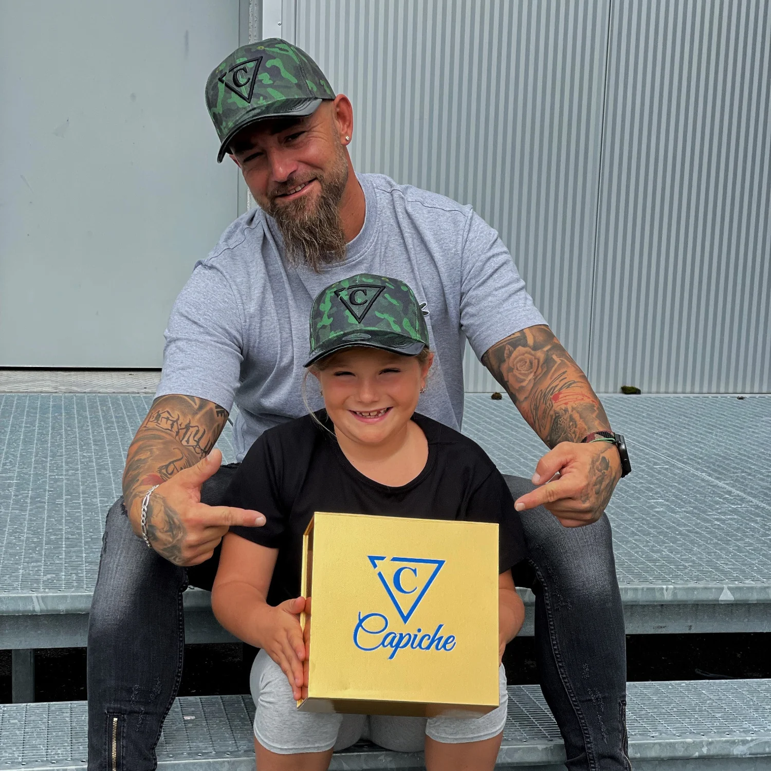 Green Camo Curved Cap Child Size - Green/Black Metallic - Image 2