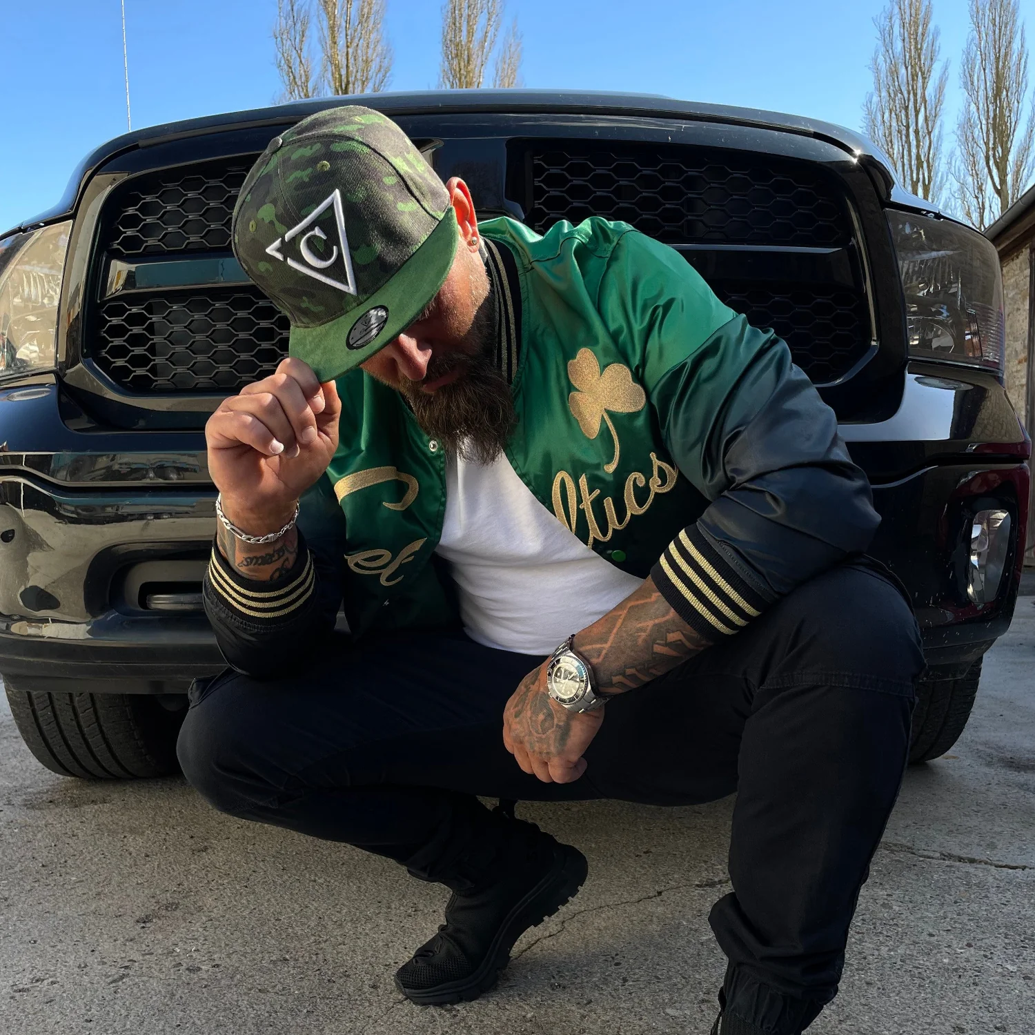 Green Camo Snapback - Suede Brim - Image 7