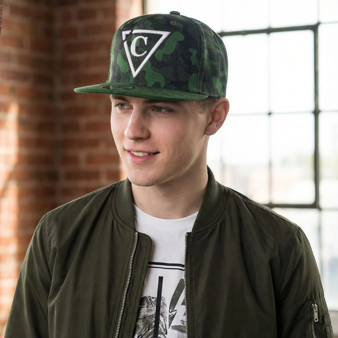 Green Camo Snapback - Suede Brim - Image 9