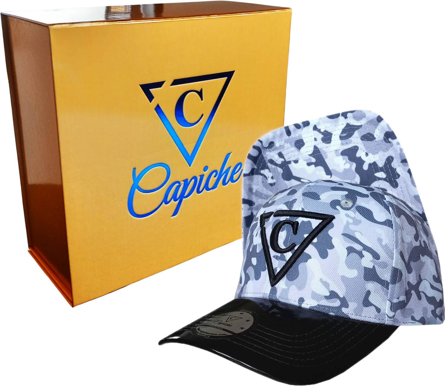 Grey Camo Curved Baseball Cap - Grey - Image 5